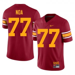 Cardinal Alani Noa #77 USC Trojans Alternate Jersey | Men High School Football Fresh Swen 77100476