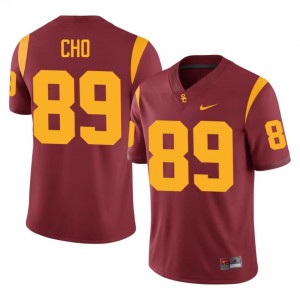 USC Brendan Cho #89 Cardinal Jersey | Genuine Embroidery NCAA Football Men Apparel 93716095