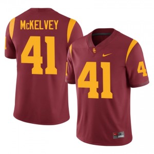 Durable Cian McKelvey #41 Trojans Cardinal Jersey | Men University Football Embroidery Fan Gear 85899674