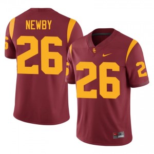 #26 Elijah Newby Trojans Cardinal Jersey | Elite Embroidery Men Player Football Gear 93374503