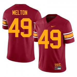 #49 Fisher Melton Trojans Cardinal Alternate Jersey | Classic Swen Men Player Football Gear 88465533