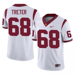 White Hayden Treter #68 USC Trojans Jersey | Men High School Football Licensed Stitched 85779409