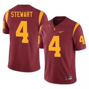 #4 Jahkeem Stewart Trojans Cardinal Jersey | Classic Embroidery Men Player Football Gear 17915529
