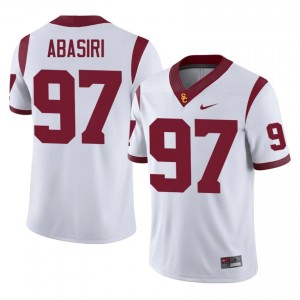 Elite Thread Jide Abasiri #97 Trojans White Jersey | Men University Football Stitched Fan Gear 50585486