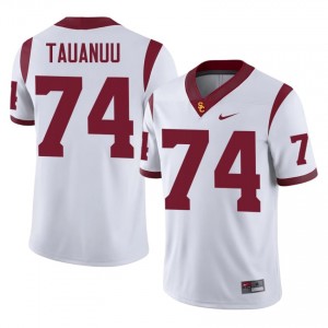 Officially Licensed Justin Tauanuu #74 Trojans White Jersey | Men University Football Stitched Fan Gear 55021946