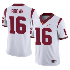 White Prophet Brown #16 USC Trojans Jersey | Men High School Football Fresh Stitched 90293422