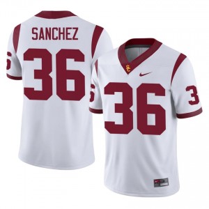 Officially Licensed Rey Sanchez #36 Trojans White Jersey | Men University Football Stitched Fan Gear 87241842