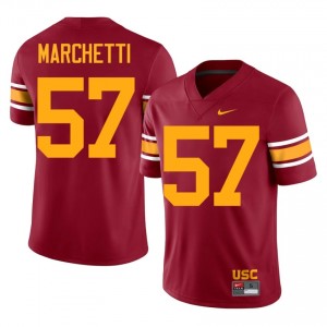 Officially Licensed Roman Marchetti #57 Trojans Cardinal Alternate Jersey | Men University Football Stitch Fan Gear 46651431