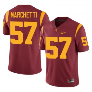 #57 Roman Marchetti Trojans Cardinal Jersey | Alumni Embroidery Men Player Football Gear 27815571