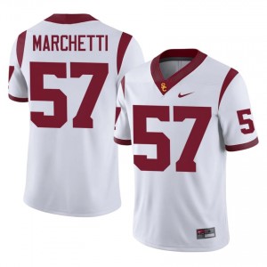 White Roman Marchetti #57 USC Trojans Jersey | Men High School Football Fresh Stitched 19160865