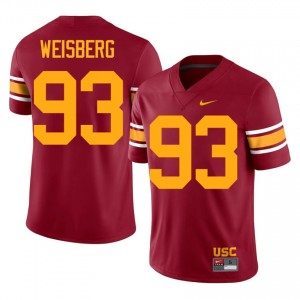 #93 William Weisberg Trojans Cardinal Alternate Jersey | Classic Swen Men Player Football Gear 93859447