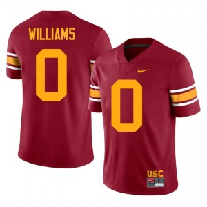 #0 Zacharyus Williams Trojans Cardinal Alternate Jersey | Authentic Stitch Men Player Football Gear 98889110