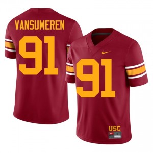 USC Alex VanSumeren #91 Cardinal Alternate Jersey | Essential Swen NCAA Football Men Apparel 53813682