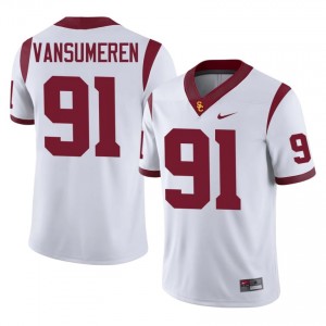 Alex VanSumeren #91 USC Trojans Jersey | Iconic White College Football Men Stitched 41694441