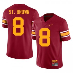 Cardinal Amon-Ra St. Brown #8 USC Trojans Alternate Jersey | Men High School Football Limited Swen 74986563