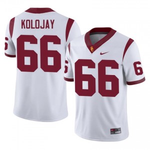 Durable Breck Kolojay #66 Trojans White Jersey | Men University Football Stitched Fan Gear 88959764