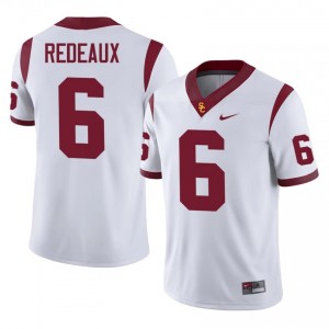 #6 Deshonne Redeaux Trojans White Jersey | Classic Stitched Men Player Football Gear 26509578