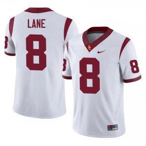 White Ja'Kobi Lane #8 USC Trojans Jersey | Men High School Football Fresh Stitched 30692878