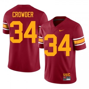 Cardinal Jayden Crowder #34 USC Trojans Alternate Jersey | Men High School Football Fresh Swen 97530544