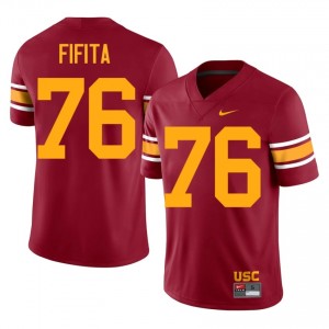 Cardinal John Fifita #76 USC Trojans Alternate Jersey | Men High School Football Moisture Wicking Stitch 97708634