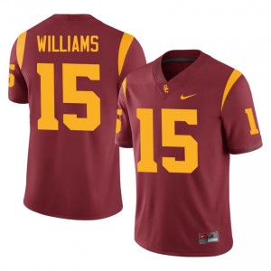 Cardinal Jonas Williams #15 USC Trojans Jersey | Men High School Football Licensed Embroidery 11705671