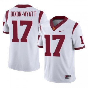 #17 Kayden Dixon-Wyatt Trojans White Jersey | Elite Stitched Men Player Football Gear 21958324