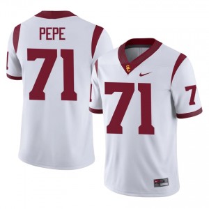 White Keenyi Pepe #71 USC Trojans Jersey | Men High School Football Licensed Stitched 18607950