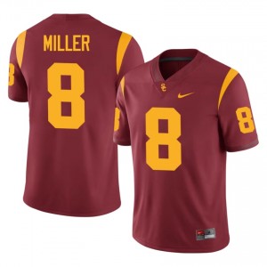 Elite Thread King Miller #8 Trojans Cardinal Jersey | Men University Football Embroidery Fan Gear 16667002
