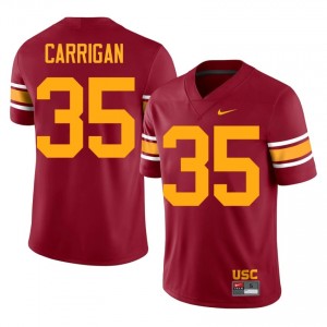 #35 Lachlan Carrigan Trojans Cardinal Alternate Jersey | Authentic Stitch Men Player Football Gear 15365336