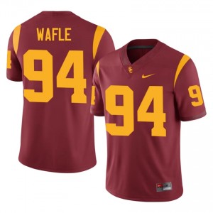 Cardinal Luke Wafle #94 USC Trojans Jersey | Men High School Football Licensed Embroidery 10094639