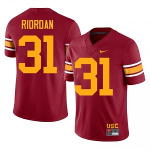 Elite Thread Madden Riordan #31 Trojans Cardinal Alternate Jersey | Men University Football Stitch Fan Gear 77572777