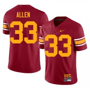 #33 Marcus Allen Trojans Cardinal Alternate Jersey | Authentic Stitch Men Player Football Gear 11154506