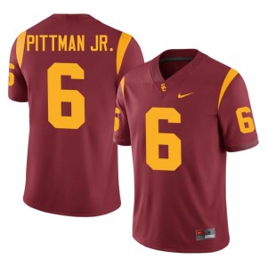 #6 Michael Pittman Jr. Trojans Cardinal Jersey | Elite Embroidery Men Player Football Gear 91408054