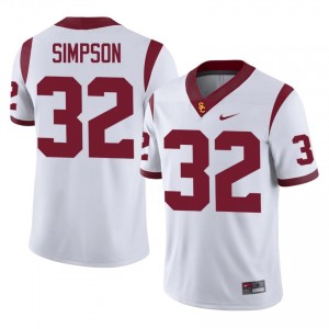 White O.J. Simpson #32 USC Trojans Jersey | Men High School Football Limited Stitched 30599474