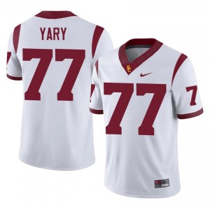 White Ron Yary #77 USC Trojans Jersey | Men High School Football Fresh Stitched 73982919