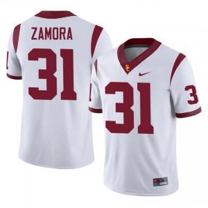 Officially Licensed Seth Zamora #31 Trojans White Jersey | Men University Football Stitched Fan Gear 39999483
