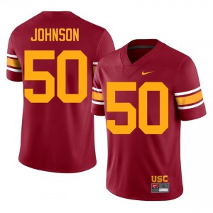 USC Taylor Johnson #50 Cardinal Alternate Jersey | Genuine Stitch NCAA Football Men Apparel 80624561