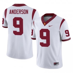 #9 Terrell Anderson Trojans White Jersey | Alumni Stitched Men Player Football Gear 48375987