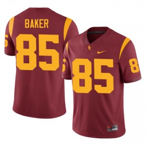 #85 Tron Baker Trojans Cardinal Jersey | Authentic Embroidery Men Player Football Gear 85958899