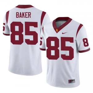 White Tron Baker #85 USC Trojans Jersey | Men High School Football Limited Stitched 21179863