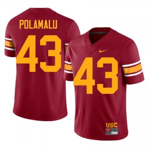 USC Troy Polamalu #43 Cardinal Alternate Jersey | Genuine Stitch NCAA Football Men Apparel 20744260