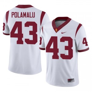 Troy Polamalu #43 USC Trojans Jersey | Pro-Grade White College Football Men Stitched 45843409