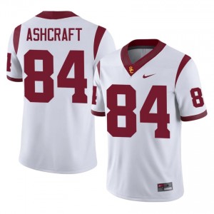 Officially Licensed Tucker Ashcraft #84 Trojans White Jersey | Men University Football Stitched Fan Gear 88438534