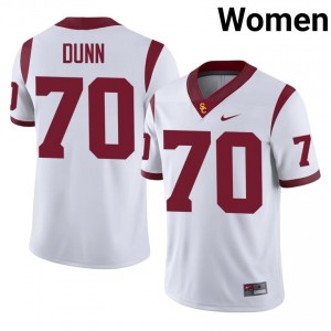 Aaron Dunn #70 USC Trojans Jersey | Iconic White College Football Women Stitched 48714116
