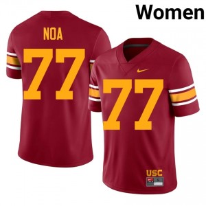 USC Alani Noa #77 Cardinal Alternate Jersey | Genuine Stitch NCAA Football Women Apparel 91729987