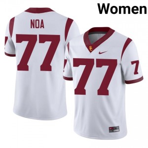 Alani Noa #77 USC Trojans Jersey | Pro-Grade White College Football Women Stitched 99226981