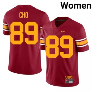 USC Brendan Cho #89 Cardinal Alternate Jersey | Premium Swen NCAA Football Women Apparel 66678459