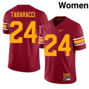 Elite Thread Carson Tabaracci #24 Trojans Cardinal Alternate Jersey | Women University Football Stitch Fan Gear 76963004