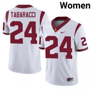White Carson Tabaracci #24 USC Trojans Jersey | Women High School Football Limited Stitched 18058026