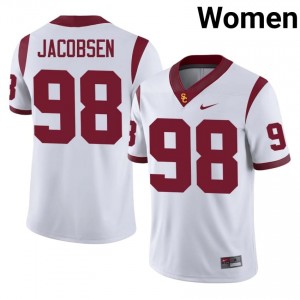 USC Cash Jacobsen #98 White Jersey | Genuine Stitched NCAA Football Women Apparel 10127250